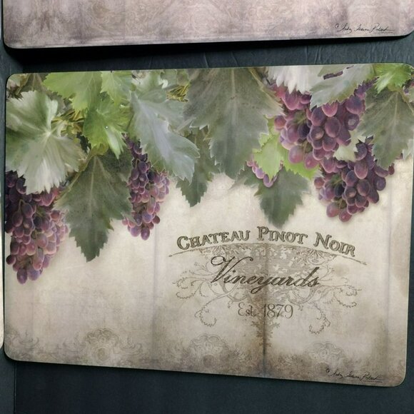 Pimpernel Tuscan Vineyard Placemats Set Of 4 By Anna Grape Design Cork Backing - Picture 8 of 11
